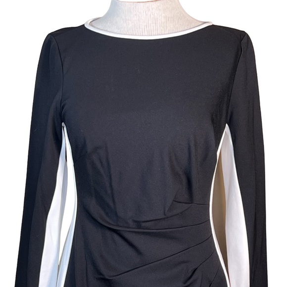 Lauren Ralph Lauren Black & White Knit Dress 6 NWT - Picture 2 of 14